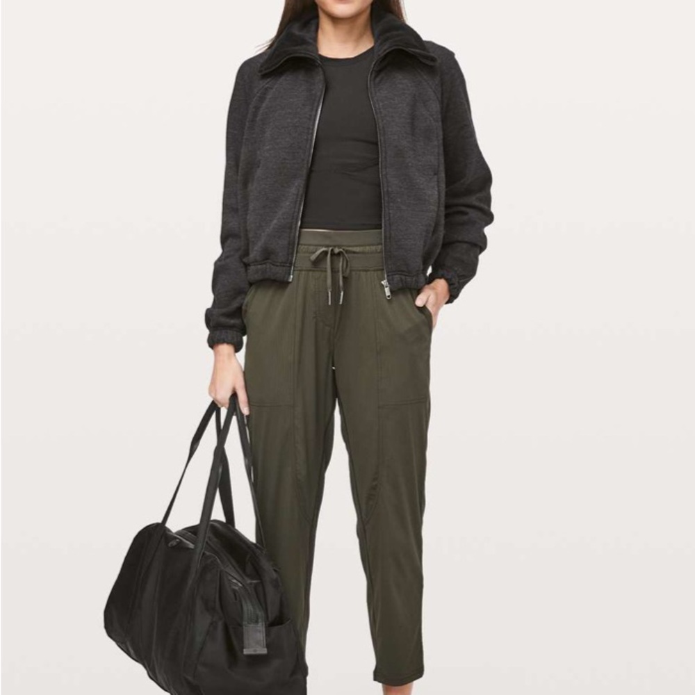 Lululemon dance studio crop dark olive